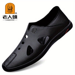 Men's Leather Hiking Sandals Non Slip Beach Water Shoes