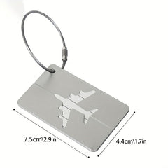 Metal Luggage Tag with Name ID Card & Steel Loop