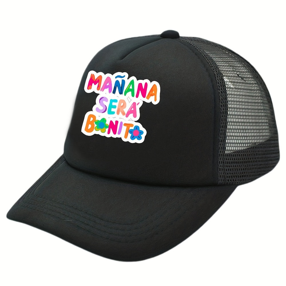 Colorful Letter Print Trucker Hat Y2K Baseball Cap Mesh Sunshade Dad Hats