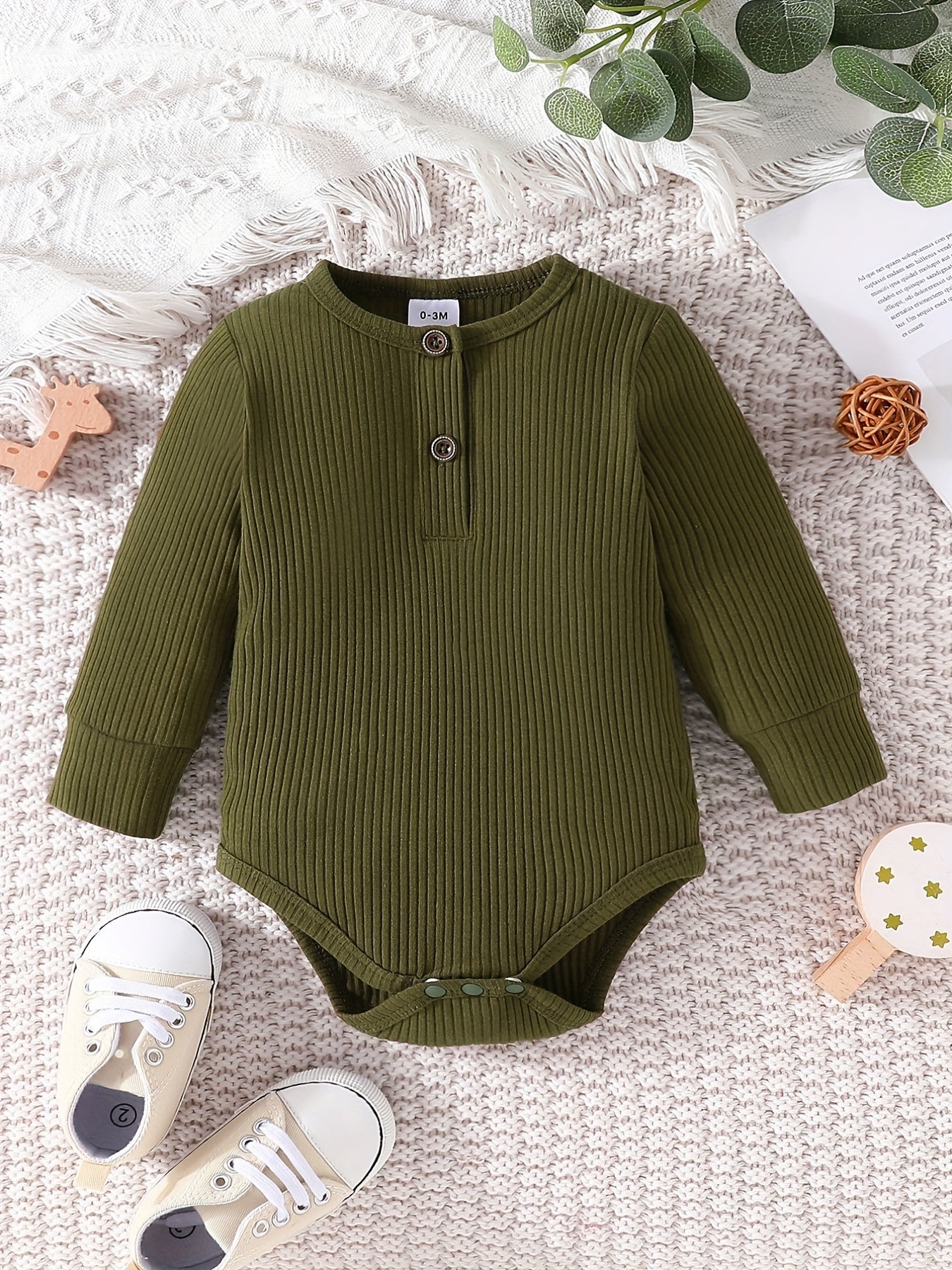 Baby Boys Long Sleeve Bodysuit Outfit for Spring and Autumn
