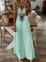 Geo Print V-Neck Cami Dress