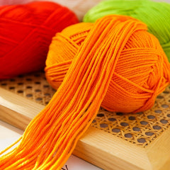 6 Solid Acrylic Yarn 4 ply Strands for Knitting & Crocheting Blanket Sweater Hat
