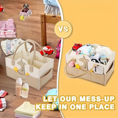 Faux Fur Diaper Caddy Organizer Portable Storage Basket - Home & Travel