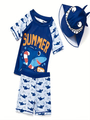 Boys Shark Swimsuit Set for Summer Beach