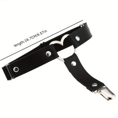 Heart Ring Linked Leg Ring Belt Single Leg Strappy Loop Belt