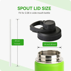 PP Cup Spout Lid for Wide Mouth Water Bottles - Reusable Replacement Cap