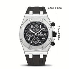 Men's 3-Eye Multifunction Silicone Strap Watch