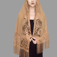 Floral Tassel Scarf Breathable Shawl for Women