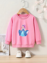 OERYUI Sweet Princess Print Crew Neck Pullover Top for Girls Boys
