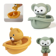 6pcs Bath Toy Set - Boats & Hand Puppets - Fun Kids Bathroom Play