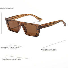 Men's Vintage Oversized PC Square Wooden Sunglasses