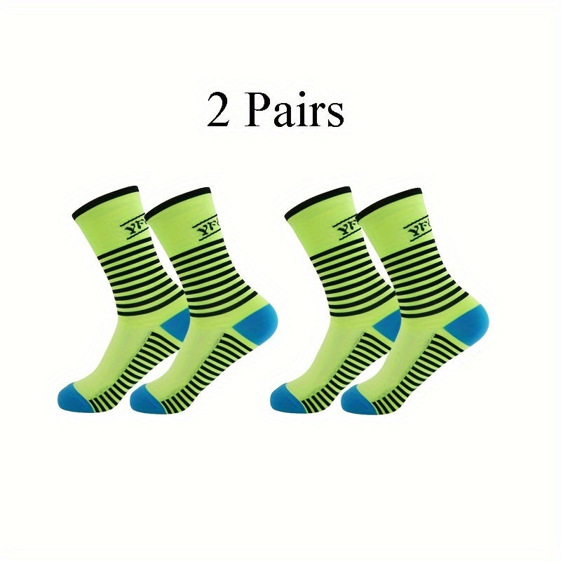 2pairs Outdoor Sports Crew Socks For Men Women