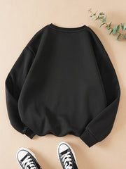 Solid Pullover Sweatshirt Long Sleeve Crew Neck Casual Tops
