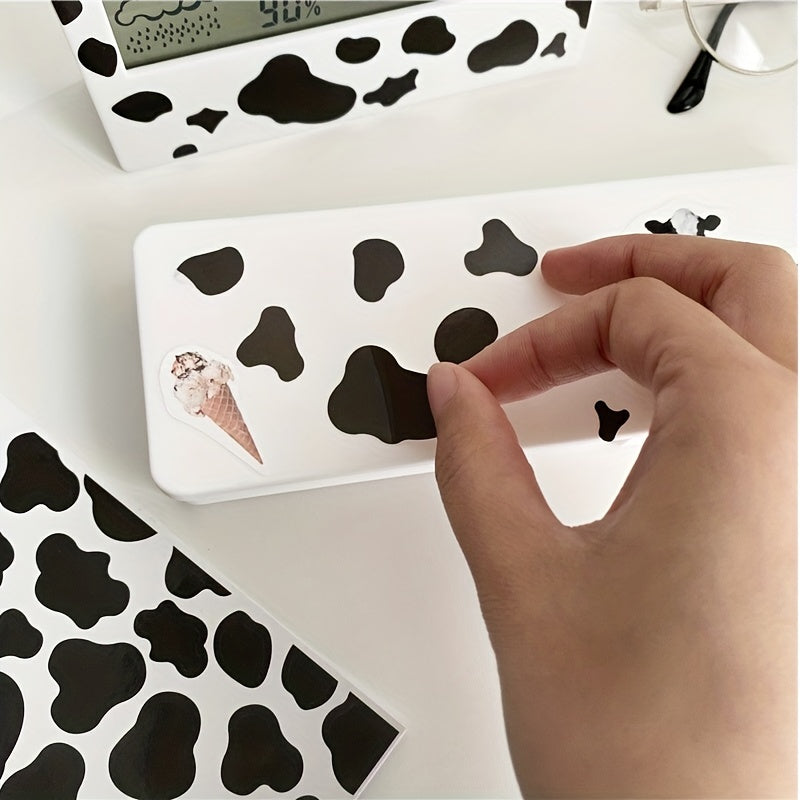 26pcs Cow Spot Pattern PVC Waterproof Stickers for Journal and Computer