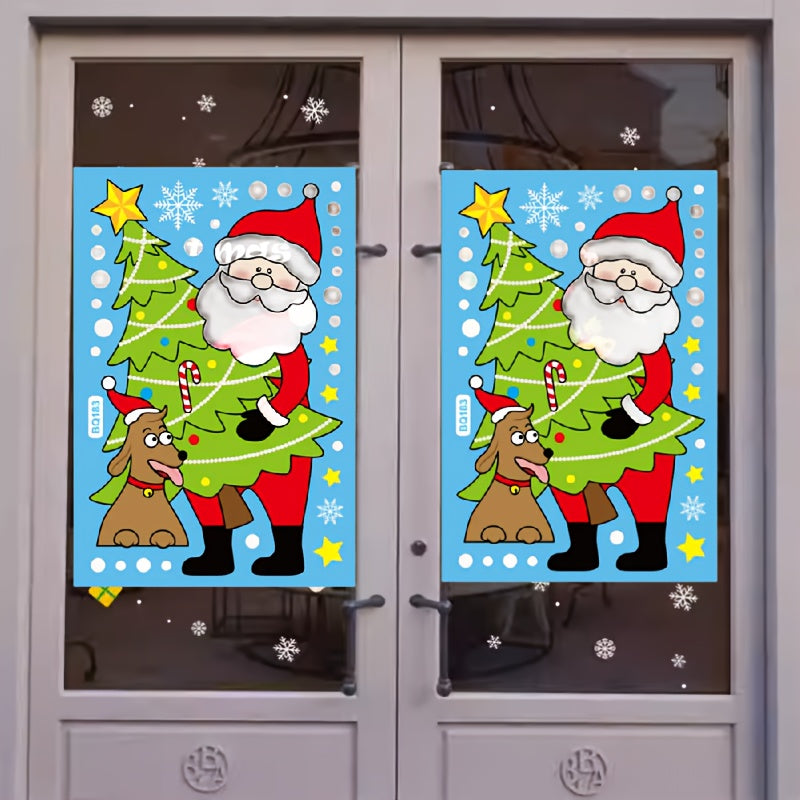 Festive Christmas Window Sticker Easy To Apply Reusable Decoration