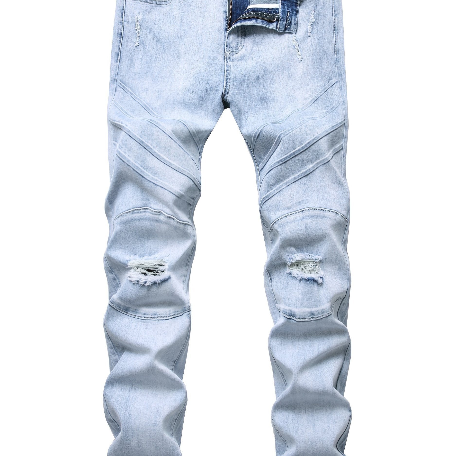 Men's Ripped Distressed Slim Fit Denim Jeans