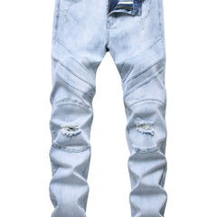 Men's Ripped Distressed Slim Fit Denim Jeans