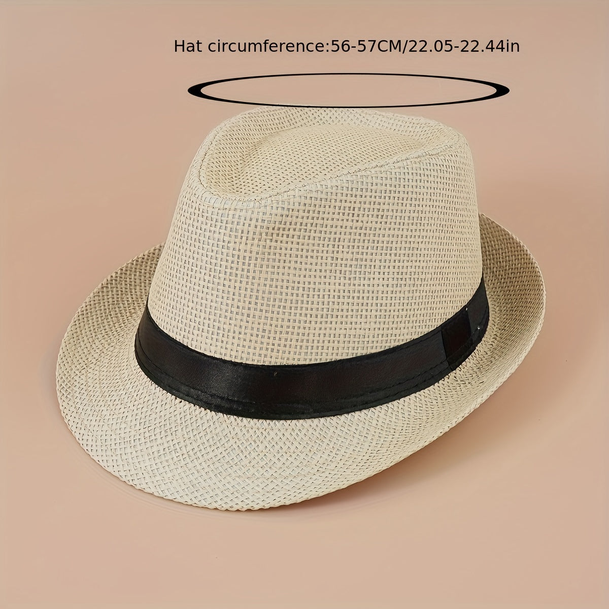 Vintage Jazz Fedora Cap Trilby Hat Straw Sun Hat