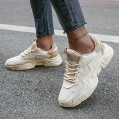 Women's Mesh Chunky Sneakers Breathable Low Top Running Sports Shoes