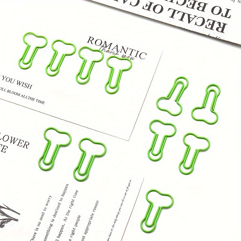 21pcs Cartoon Shaped Paper Clips Office Stationery Special Plastic Clips