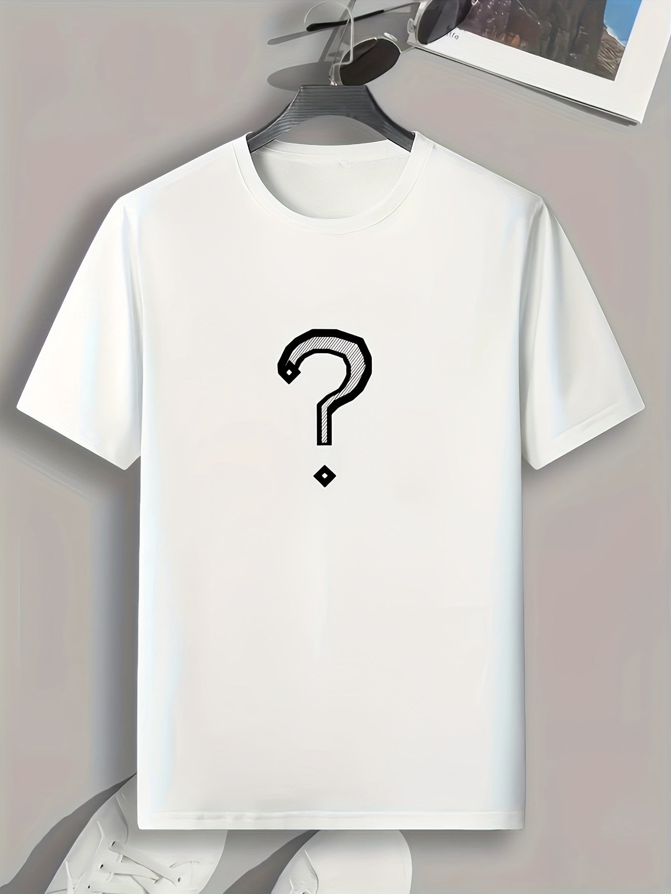 Men's Mark Pattern Print Comfy Sports T-shirt