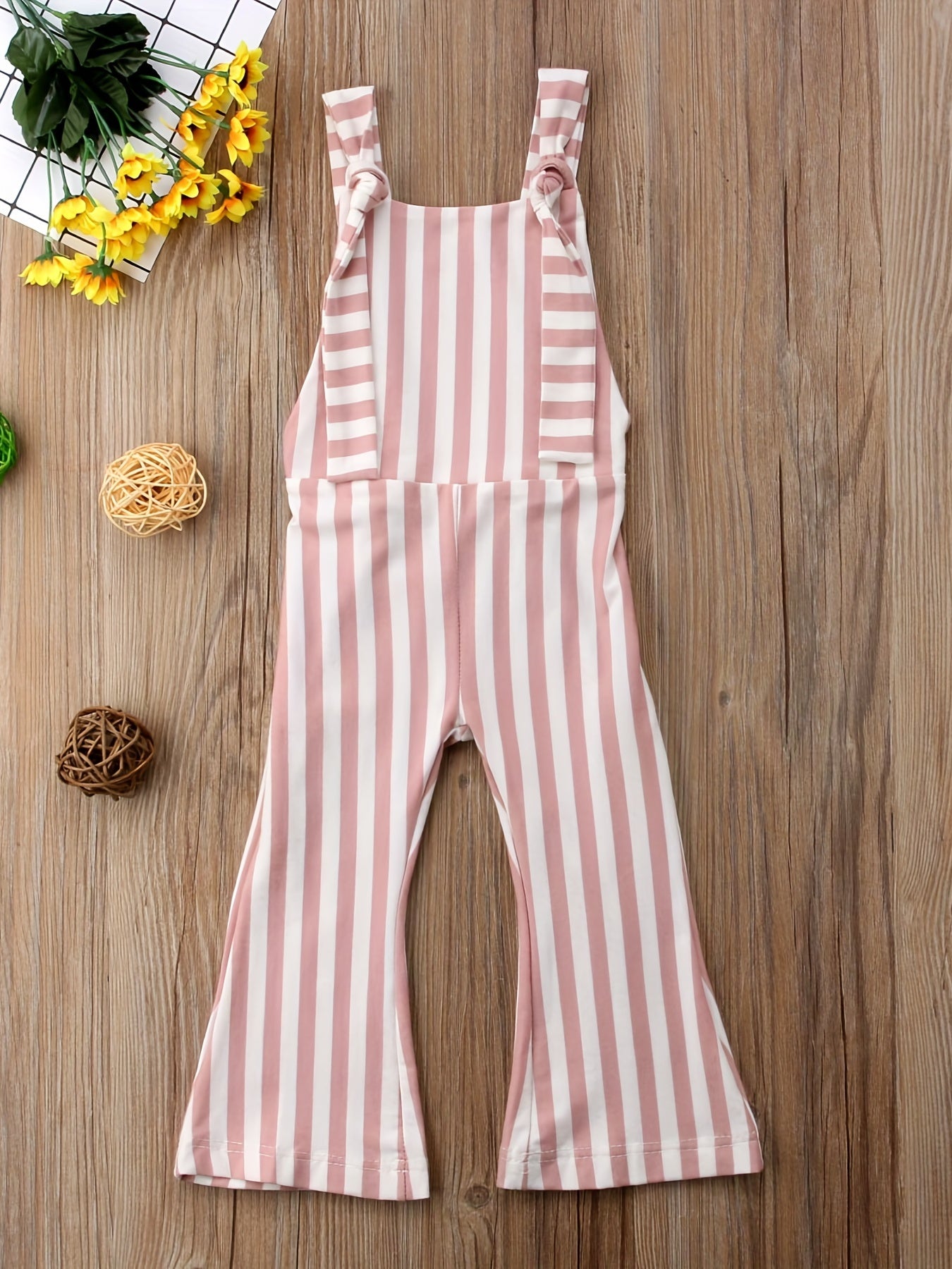 Toddler Girls Striped Flare Leg Jumpsuit Kids Summer Clothes