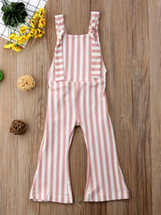Toddler Girls Striped Flare Leg Jumpsuit Kids Summer Clothes
