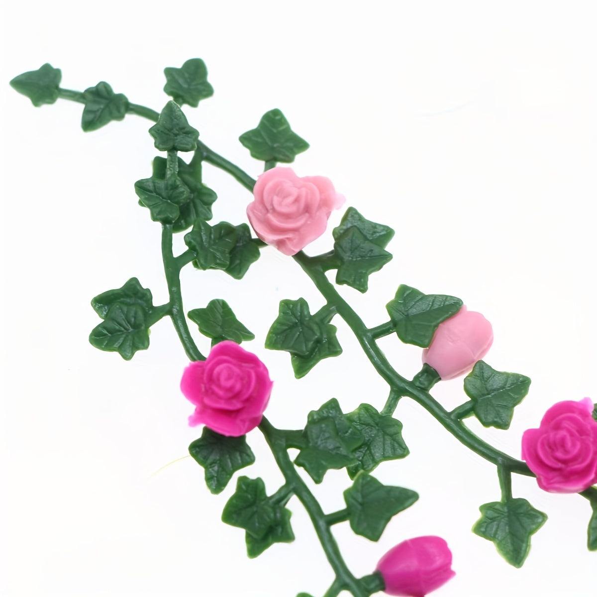 Dollhouse Flower Vine Pink & Green Plastic Mini Garden Scene Frame