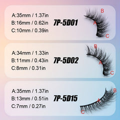 7 Pairs Fluffy Faux Mink False Eyelashes Soft Natural Wispy Daily Wear