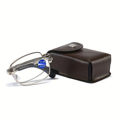 Foldable PU Leather Glasses Bag for Men and Women