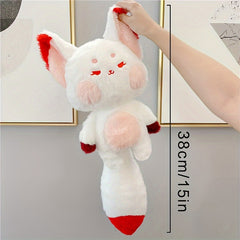 Fox with Red Ears & Tail Soft Polyester Stuffed Animal for Home Decor