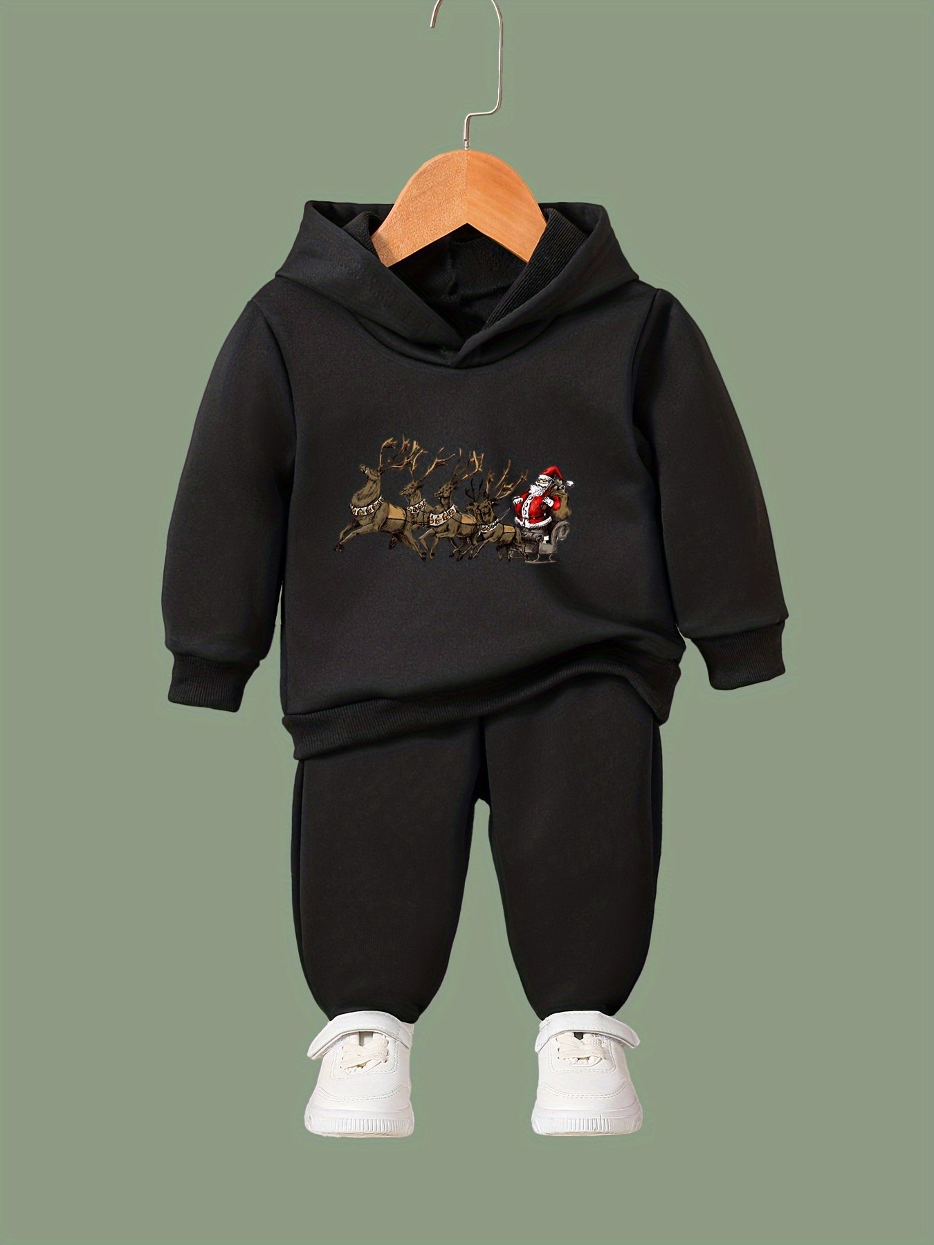 Girls Santa Claus Hooded Sweatshirt & Sweatpants Set