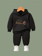 Girls Santa Claus Hooded Sweatshirt & Sweatpants Set