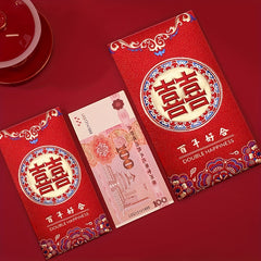 6 Pcs Vintage Chinese Red Envelopes Lucky Money Blessing Red Envelopes