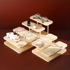 Wood Glasses Display Rack for Shop Showcase