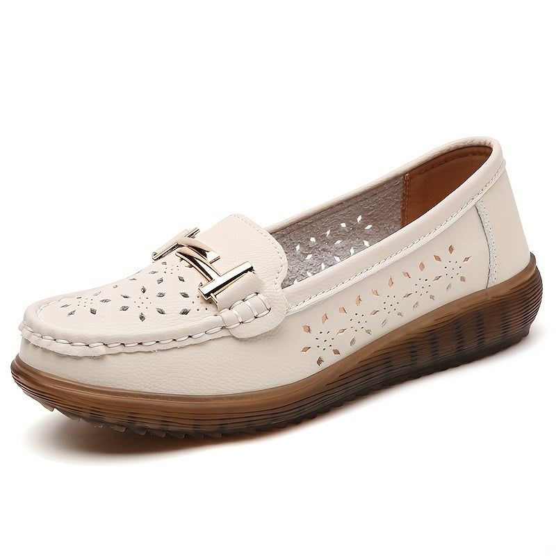 Women's Hollow Out Loafers Breathable Slip On Casual Shoes
