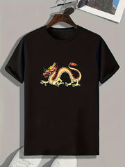 Dragon Print Men's Graphic T shirt Casual Comfy Tees For Summer