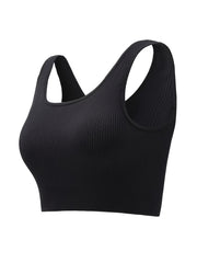 Ribbed Tank Bra with Removable Pads