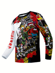 Anime Pattern Men's Long Sleeve Motorcycle T-shirt