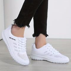Women's Knitted Sports Shoes Lace Up Low Top Outdoor Running Shoes