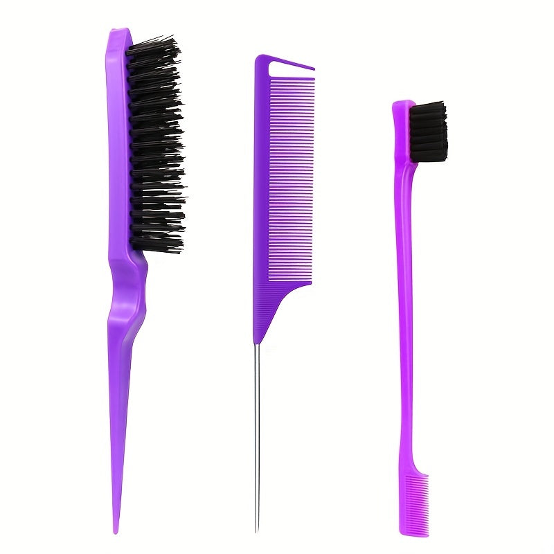 3pcs Teasing Brush Set for Women Dual Edge Eyebrow Brush & Styling Comb