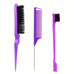 3pcs Teasing Brush Set for Women Dual Edge Eyebrow Brush & Styling Comb