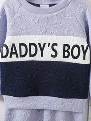 Boy's Bear Jacquard 2pc Sweatshirt & Sweatpants Set DADDY'S BOY