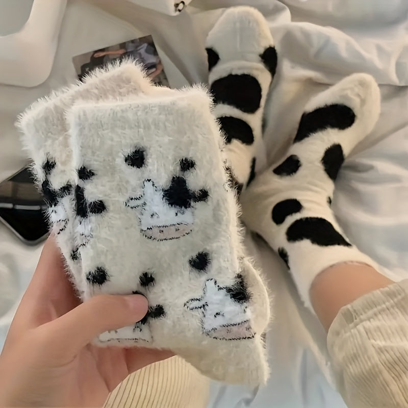 Teen's Non-slip Winter Thermal Plush Sleep Socks