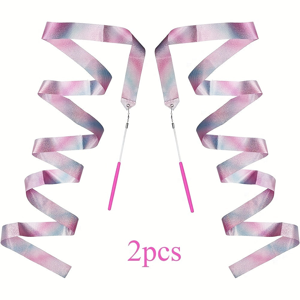 2 PCS Twirling Ribbons for Dance & Gymnastics