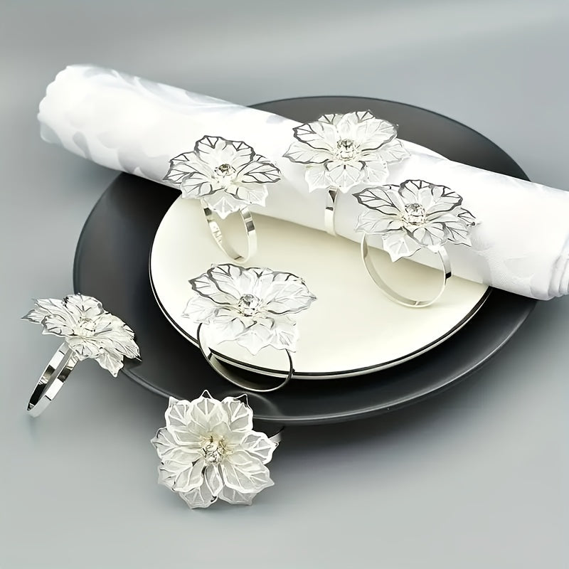 2pcs Farmhouse Floral Napkin Rings for Home Table Decorations