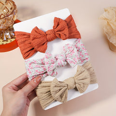 3pcs Baby Girls Bowknot Floral Headband Hair Band Hair Accessories