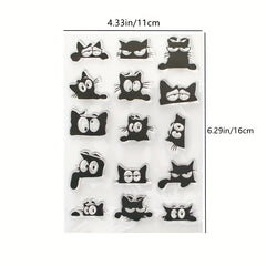Cat Expression DIY Cartoon Transparent Stamp