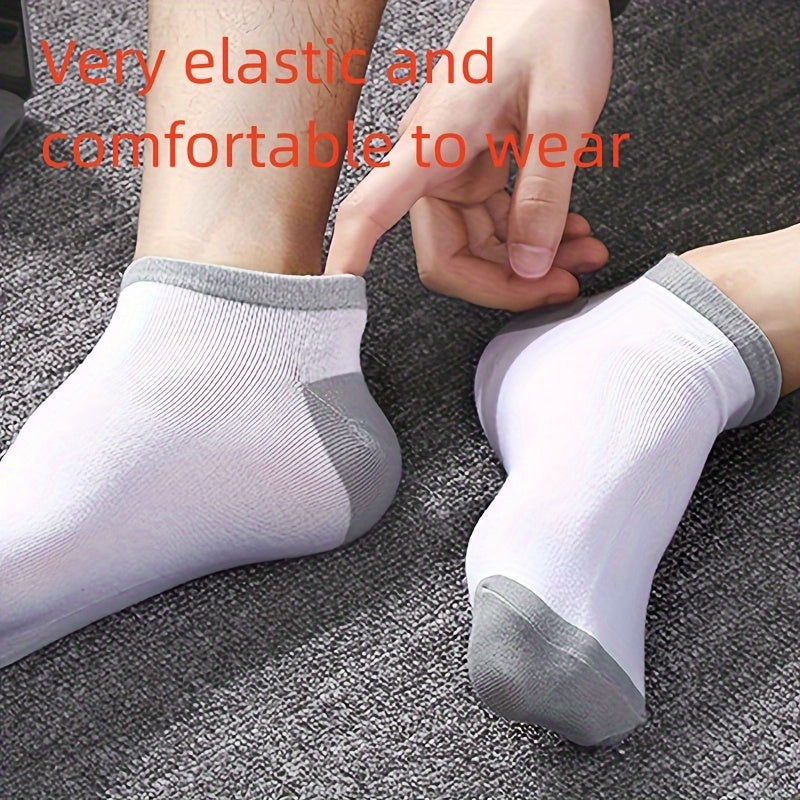 5 Pairs Men's Block Ankle Socks for Spring & Summer