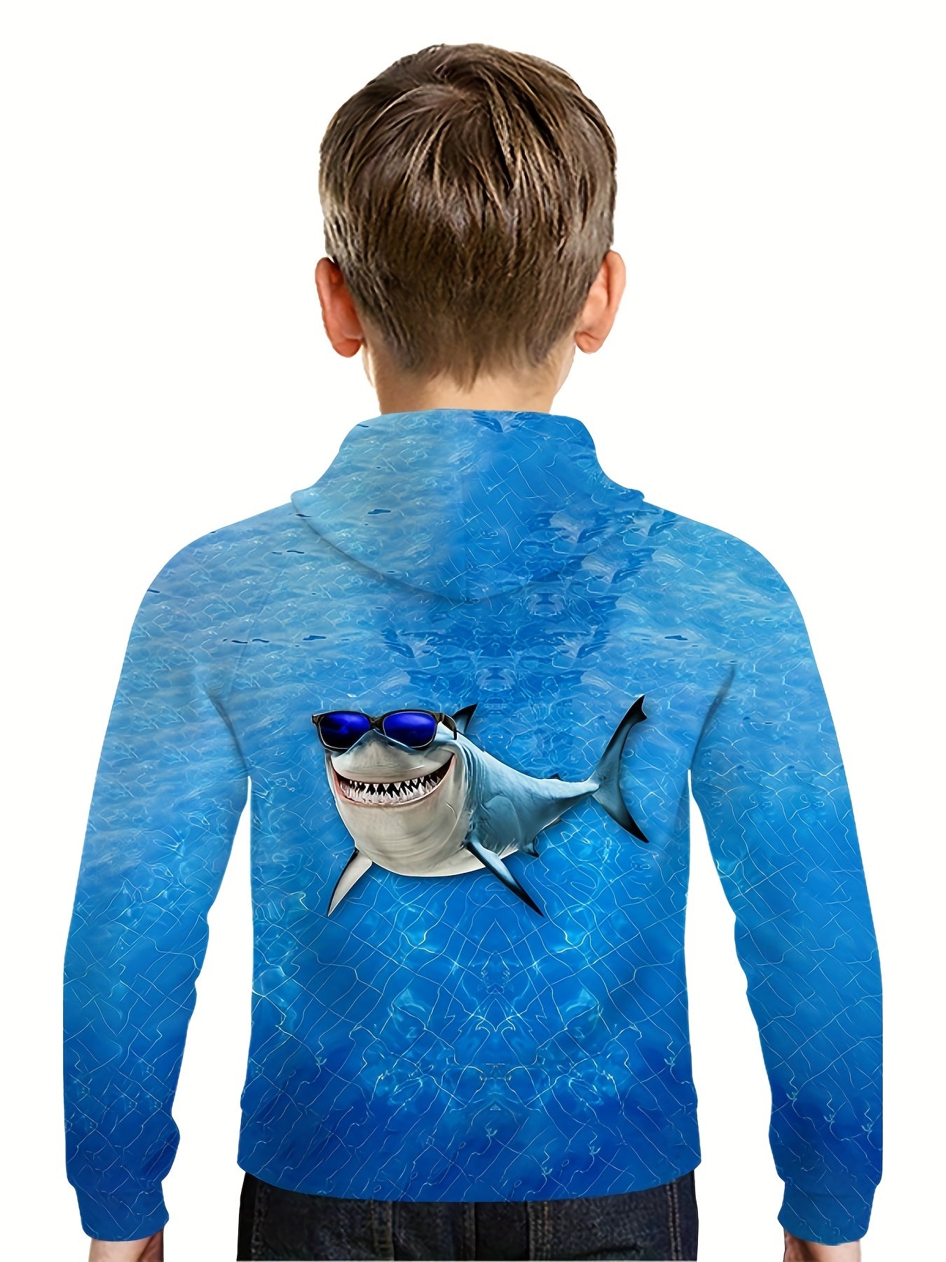 Kids Shark Graphic 3D Print Hoodie Street Wear